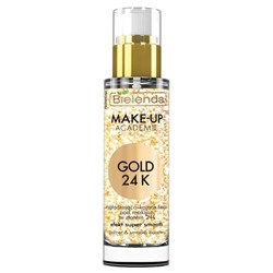BIELENDA MAKE-UP ACADEMIE GOLD 24K Разглаживающая и успокаивающая база под макияж 30мл