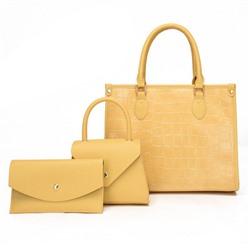 Набор сумок из 3 предметов, арт А110, цвет: желтый ОЦ