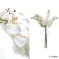 Цветок искусственный Орхидея 9 цветков белая 110 см / A53 /уп 50/400/