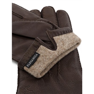 Перчатки мужские 100% ш HS626 d.brown