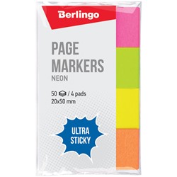 Флажки-закладки Berlingo "Ultra Sticky", 20*50мм,