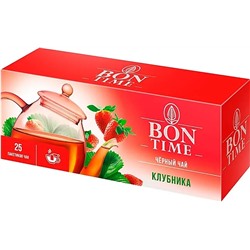 «Bontime», чай черный «Клубника», 25 пакетиков, 37 г
