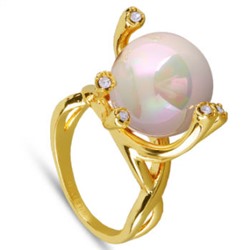 Кольцо (Майорка 14мм бледно — розовая; покрытие золото)