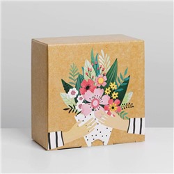Коробка‒пенал «Букет», 15 × 15 × 7 см