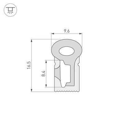 Силиконовый профиль WPH-FLEX-0817-SIDE-S8-10m WHITE (Arlight, Силикон)