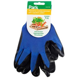 Перчатки хозяйственные PARK EL-N126, размер 9 (L), цв. синий с черным (Минимальная отгрузка 12 шт)