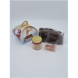 85 Подарочный набор «Новогодний сундучок» (иван-чай, медовый микс с малиной, мальбан)