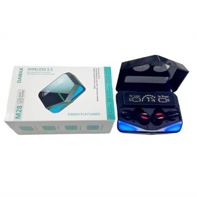Игровые наушники-вкладыши M28 DAMAX PLAYGAMES WIRELESS 5.3 IPX-4 WS с микрофоном для геймеров оптом
