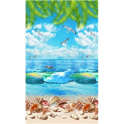 Полотенце вафельное пляжное 80*150 см (Море)