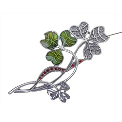 "Трифоли" брошь в серебряном покрытии из коллекции "Trifolium" от Jenavi с замком булавка