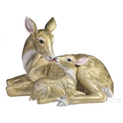 Фигура декоративная Олениха с олененком (золото)l33W15.5H25