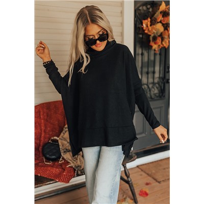 Black Cowl Neck Shift Tunic Top