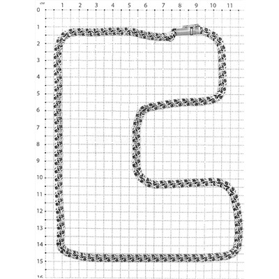 Цепь из серебра с чернением - Бисмарк, 65 см