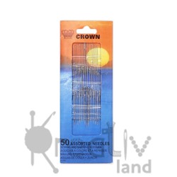 Набор швейных и штопальных игл Crown/ уп.50 шт/ фас.10уп.