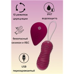 Виброшарики с циркуляцией на пульте управления Take it Easy Ray Wine Red 9021-12lola