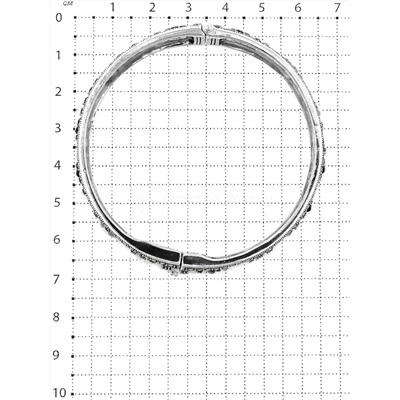 Браслет жёсткий из чернёного серебра с марказитами 925 пробы BG0415-MAC-M