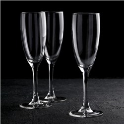 Набор стеклянных бокалов для шампанского «Эдем», 170 мл, 3 шт