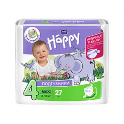 Подгузники для детей bella baby Happy Maxi по 27 шт. вес 8-18 кг
