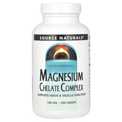 Source Naturals, комплекс хелата магния, 100 мг, 250 таблеток