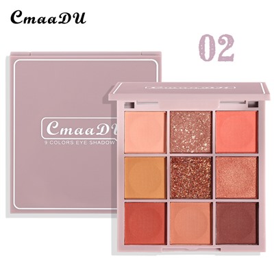 9-цветная палитра теней для век CmaaDU 9 colors eye shadow 02