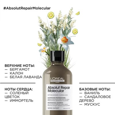 Шампунь для молекулярного восстановления волос Absolut Repair Molecular, 300 мл