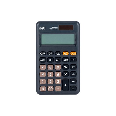 Калькулятор карманный Deli EM120 темно-серый 12-разр.