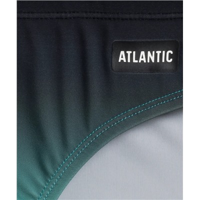 Плавки мужские спорт Atlantic, 1 шт. в уп., полиамид, черные + зеленые, KMT-336