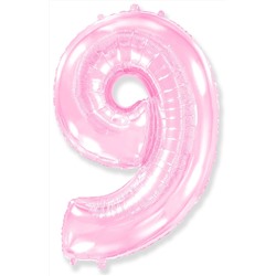 Шар Цифра "9" Розовый / Pink 40"/102 см