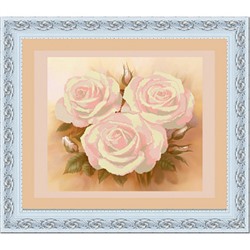 Рисунок на ткани (Бисер) КОНЁК арт. 9515 Розовые розы 40х40 см