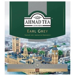 Чай Ahmad Earl grey черный бергамот 100пак/уп 5951-08