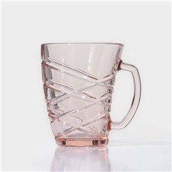 Кружка стеклянная «Шейп Эланор», 320 мл, цвет розовый
