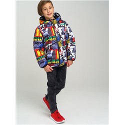 12211377 Куртка текстильная с полиуретановым покрытием для мальчиков, разноцветный