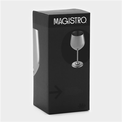 Бокал винный из нержавеющей стали Magistro, 500 мл, 21×9,5 см, для коктейлей, глянцевый, цвет серебряный