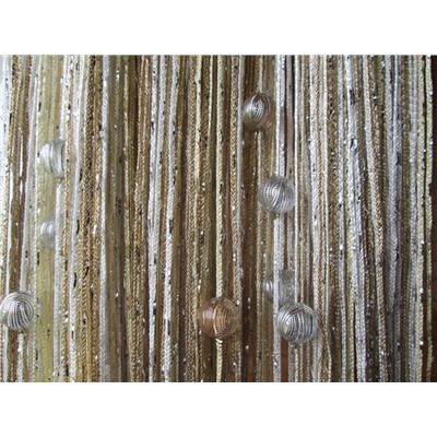 Кисея нитяные шторы дождь радуга с шарами col 123