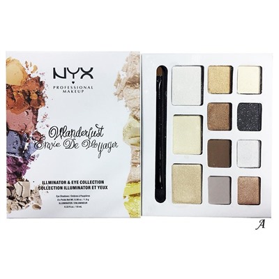 Тени + Хайлайтер NYX  Wanderlust Envie De Hoyager В