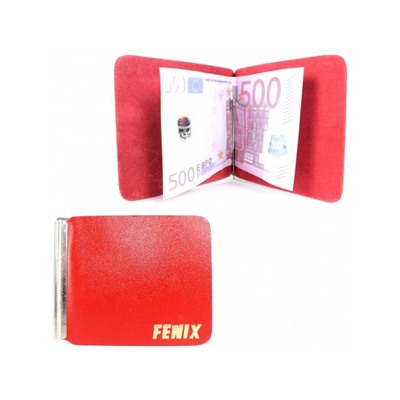 Зажим для купюр FNX-LZ-01 н/к,  красный гладкий матовый (316)  212599