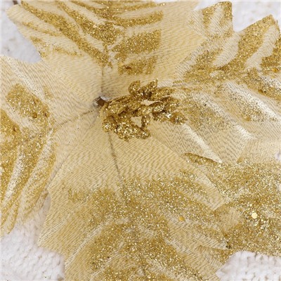 Декор "Блеск" резной цветок, 19х15 см, золото