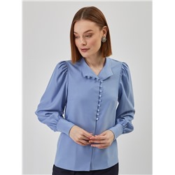 Блуза-косоворотка много пуговиц OD-550-9-серо-голубая  OD-550-9