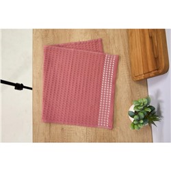 Полотенце вафельное, размер 30x60 см, цвет розовый