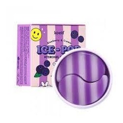 Гидрогелевые патчи для глаз с голубикой KOELF Blueberry & Cream Ice-Pop Hydrogel Eye Mask, 60шт (30 пар)