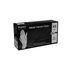 Kapous нитриловые перчатки nitrile hands clean белые размер xs 100 шт. в уп.