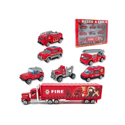 Набор машинок пожарных 7 шт металл, 1:64 арт. 2018-45A