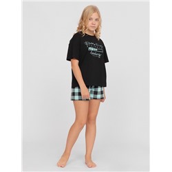 CSJG 50099-43 Комплект для девочки (футболка, шорты),голубой