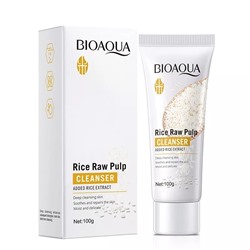 BIOAQUA  Пенка для умывания RICE RAW PULP Обновляющая с экстрактом РИСА  100г  (BQY-83840)