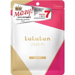 Маска для лица LuLuLun Over 45 Pink Camellia, упругость и увлажнение зрелой кожи, 7 шт