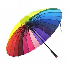 Зонт-трость женский DINIYA арт.CH005(A01) полуавт 23(58см)Х24К радуга