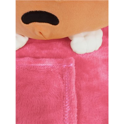 Игрушка-подушка с пледом - Покемон оранжевый (розовый плед)