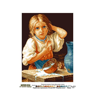 Рисунок на канве МАТРЕНИН ПОСАД арт.37х49 - 0852 Крестьянская девочка (по мотивам Х.П.Платонова)