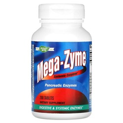 Nature's Way, Mega-Zyme, системные ферменты, 200 таблеток