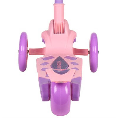 Самокат трехколесный для детей от 2-х лет Yeenot R188-2 , нагрузка до 50кг, складная ручка, светящиеся колёса, PU 120мм, цвет розовый БК/уп10